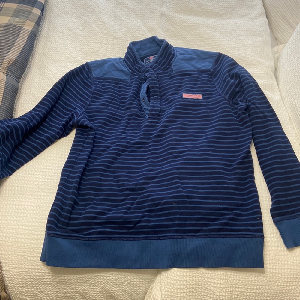 Vineyard Vines sheep shirt in blue on blue stripe